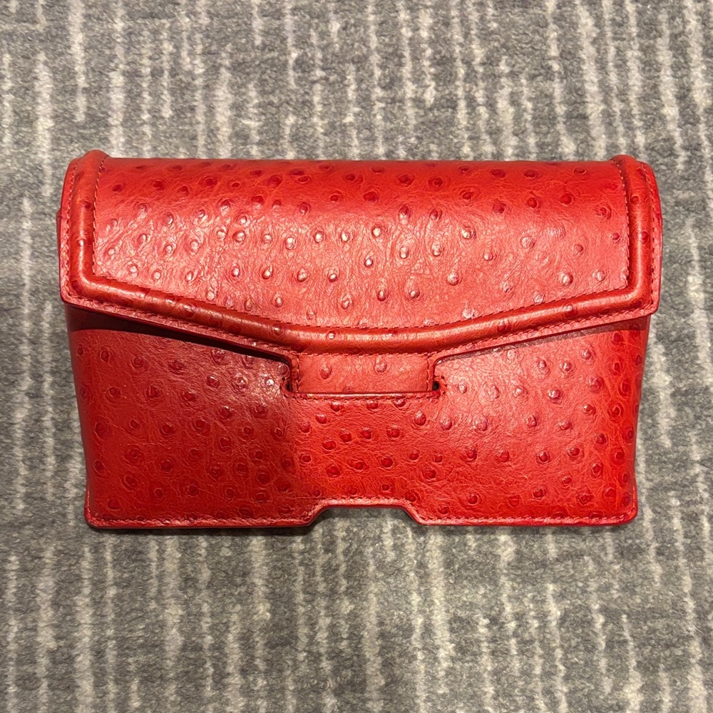 Alexander Wang Red Textured Leather Clutch